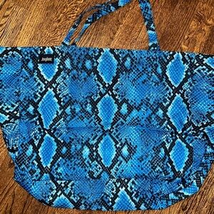 Asylum Blue Snake Print Tote Bag - Brand New